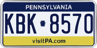 PA license plate KBK8570