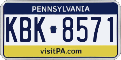 PA license plate KBK8571