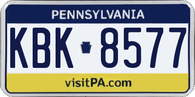 PA license plate KBK8577