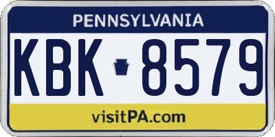 PA license plate KBK8579