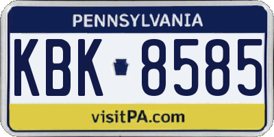 PA license plate KBK8585