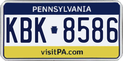 PA license plate KBK8586