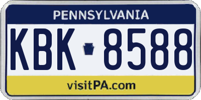 PA license plate KBK8588