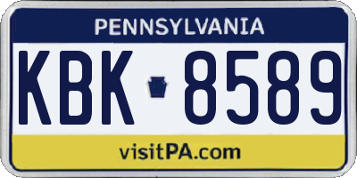 PA license plate KBK8589