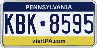 PA license plate KBK8595