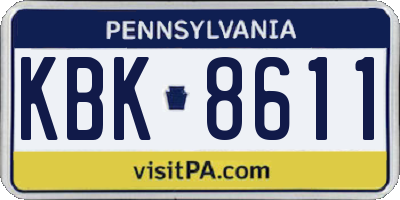 PA license plate KBK8611