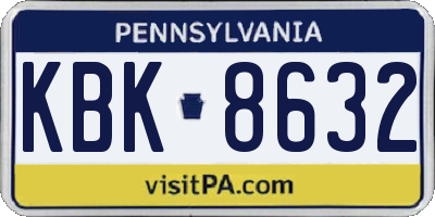 PA license plate KBK8632