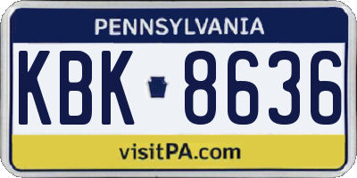 PA license plate KBK8636