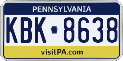 PA license plate KBK8638