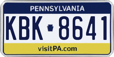 PA license plate KBK8641