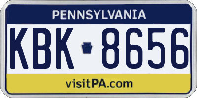 PA license plate KBK8656