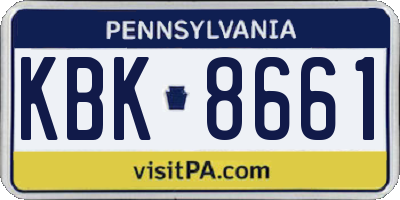 PA license plate KBK8661