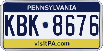 PA license plate KBK8676