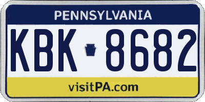 PA license plate KBK8682