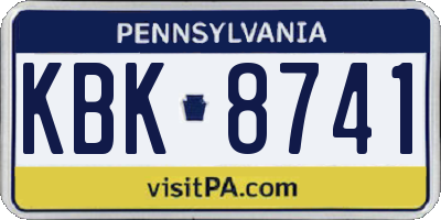 PA license plate KBK8741