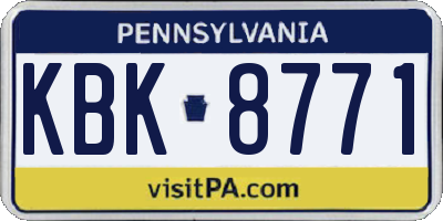 PA license plate KBK8771
