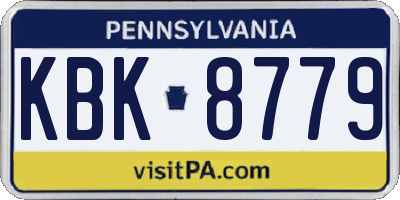 PA license plate KBK8779