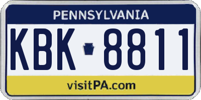 PA license plate KBK8811