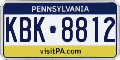 PA license plate KBK8812