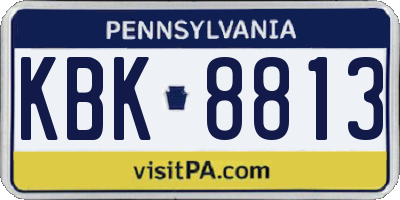 PA license plate KBK8813