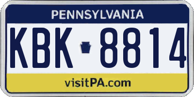 PA license plate KBK8814