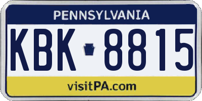 PA license plate KBK8815