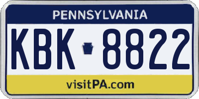 PA license plate KBK8822
