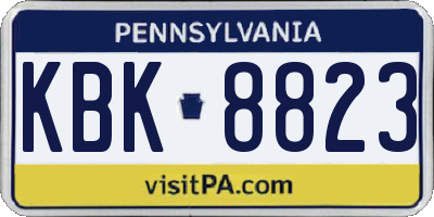 PA license plate KBK8823