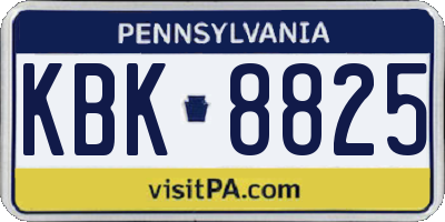 PA license plate KBK8825