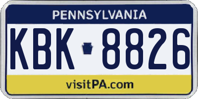PA license plate KBK8826