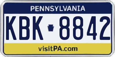 PA license plate KBK8842