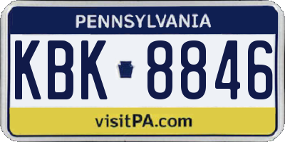 PA license plate KBK8846