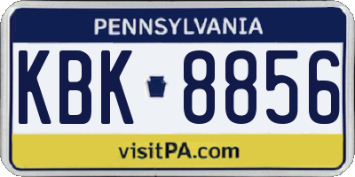PA license plate KBK8856