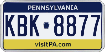 PA license plate KBK8877