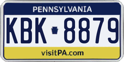 PA license plate KBK8879