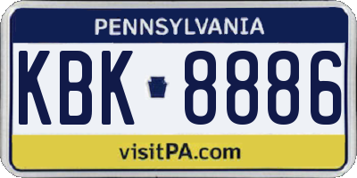 PA license plate KBK8886