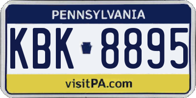 PA license plate KBK8895
