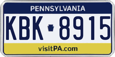 PA license plate KBK8915
