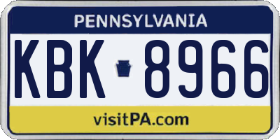 PA license plate KBK8966