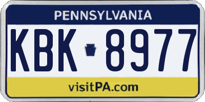 PA license plate KBK8977