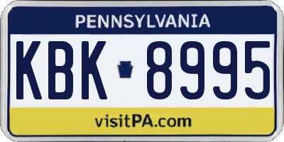 PA license plate KBK8995