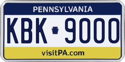 PA license plate KBK9000
