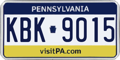 PA license plate KBK9015