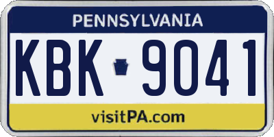 PA license plate KBK9041