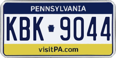 PA license plate KBK9044
