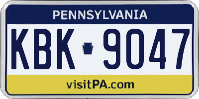 PA license plate KBK9047