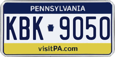 PA license plate KBK9050