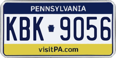 PA license plate KBK9056