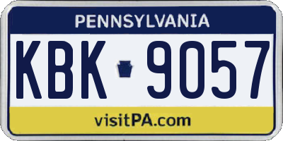 PA license plate KBK9057