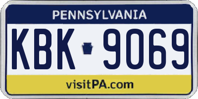PA license plate KBK9069